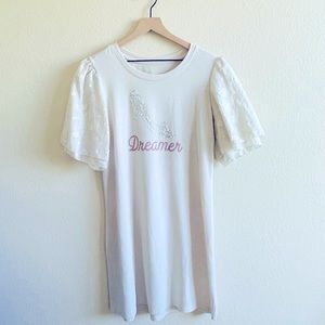 Disney Cinderella cream embellished flutter sleeve shirt dress